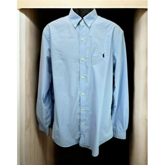 Ralph Lauren Men's Slim Fit Blue Performance Dress Shirt XL - Picture 1 of 7